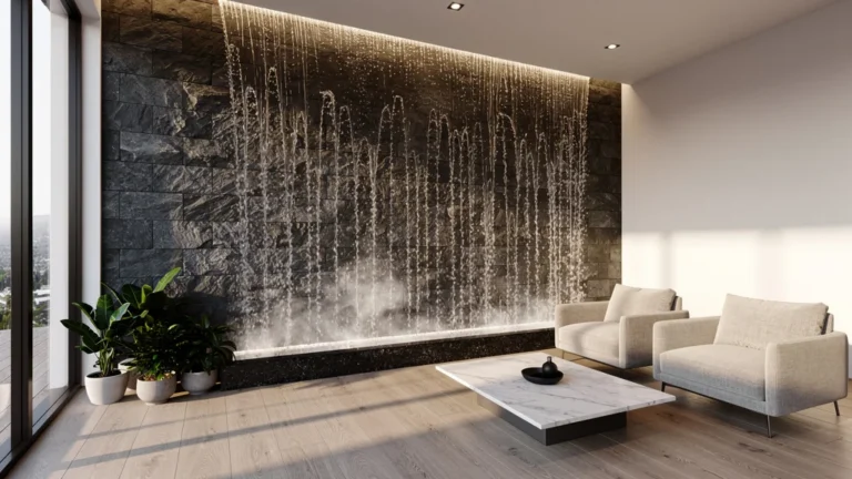 fontaine mur d'eau interieur